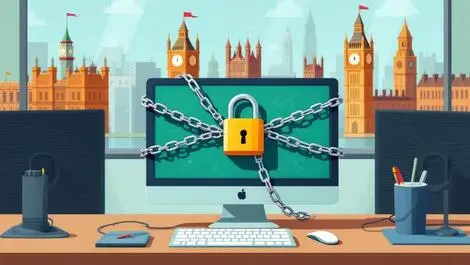 Locked computer chains office uk government data protection ransomware