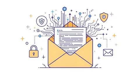 Open envelope digital data streams security shields locks email vulnerability illustration