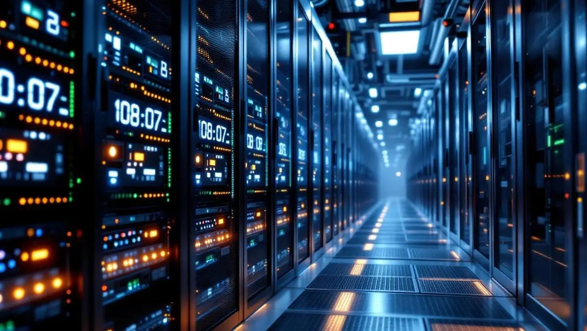 Modern data center servers cooling systems power cables energy infrastructure