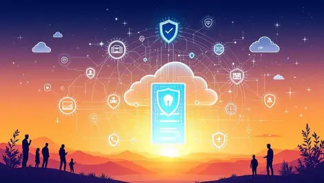 Secure cloud servers digital shields professionals collaborate anz landscape analytics cybersecurity