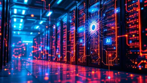 High tech european data center servers quantum circuits ai cloud computing