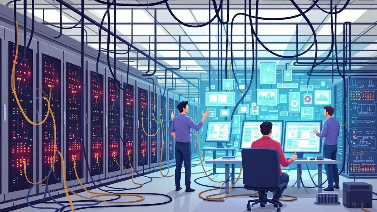 Server room disconnected cables alarmed it professionals global internet disruption