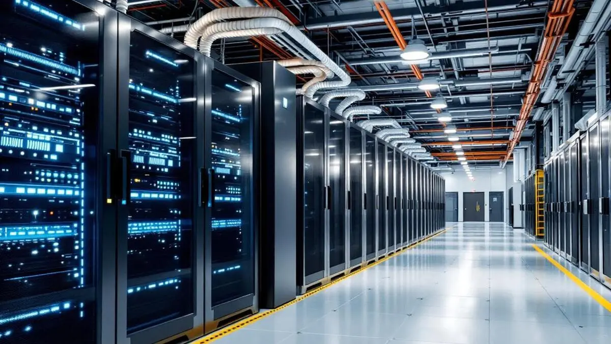 Uk data center corridor server racks transformers sensors