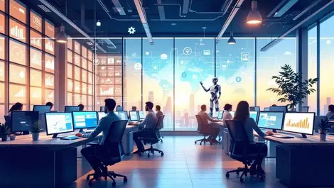 Modern contact centre ai automation agents screens charts efficiency