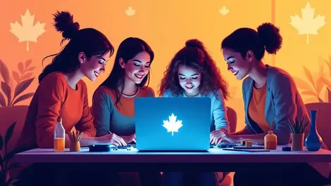 Canadian women in tech mentoring girl stem collaboration scene