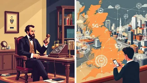 From bells first telephone to modern uk 5g ai networked cityscape