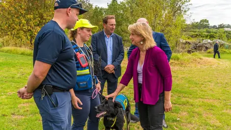 Rescue dog teams join Victorian network for safer searches