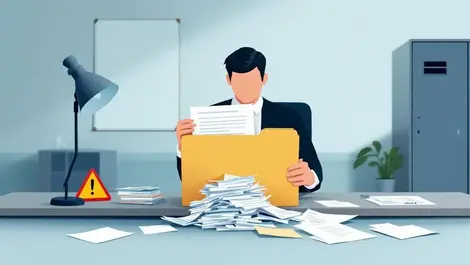 Modern uk office desk breached manila folder personal records